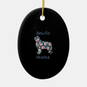 Newfie mama newfoundland dog mom present ceramic ornament