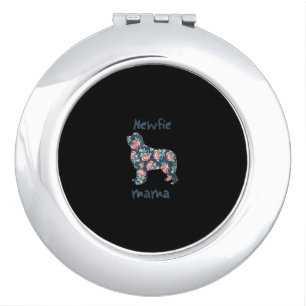 Newfie mama newfoundland dog mom present compact mirror