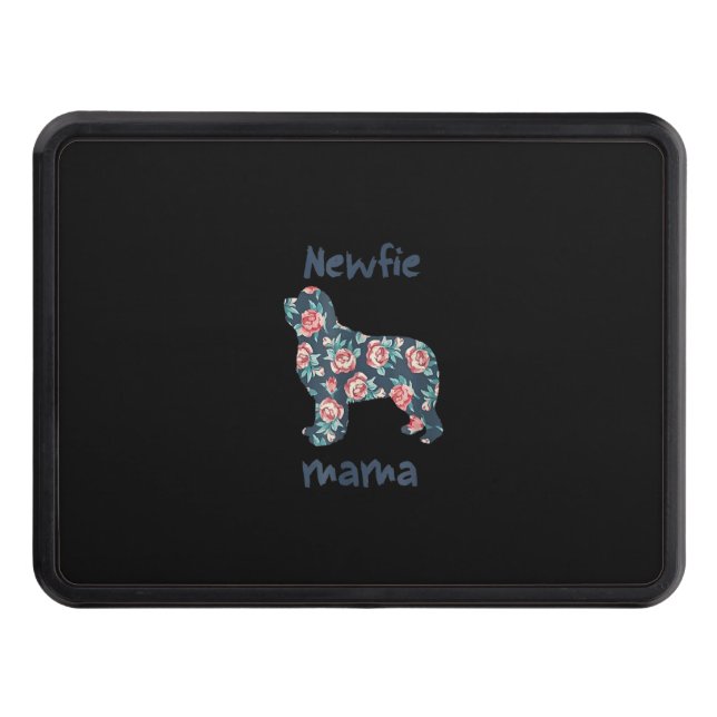 Newfie mama | newfoundland dog mom present hitch cover (Front)
