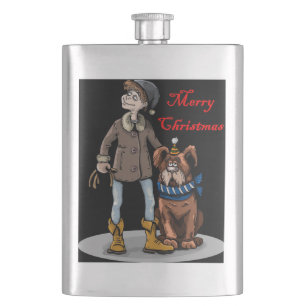 newfie merry christmas flask