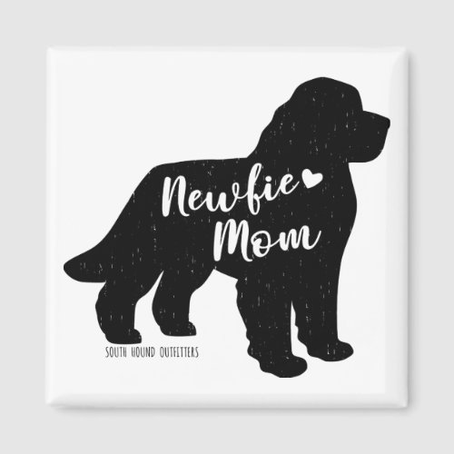 Newfie Mom Newfoundland Dog Silhouette Magnet