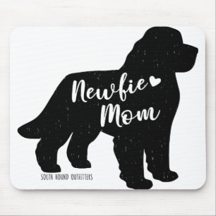 Newfie Mom, Newfoundland Dog Silhouette Mouse Pad