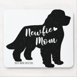 Newfie Mom, Newfoundland Dog Silhouette Mouse Pad
