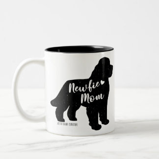 Newfie Mom, Newfoundland Dog Silhouette Two-Tone Coffee Mug