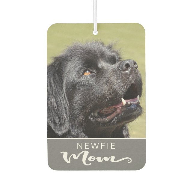 Newfie Newfoundland Mom Insert Dog's Picture Air Freshener (Front)
