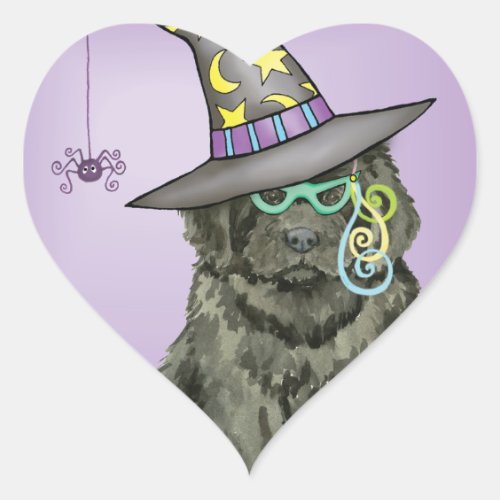 Newfie Witch Heart Sticker