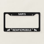 Newfiemobile Newfoundland Dog Silhouettes Custom License Plate Frame<br><div class="desc">NEWFIEMOBILE License Plate Frame,  a fun auto accessory for the vehicle shared by you and your Newfoundland. This cute Newf license plate cover can be personalized with your own text. Visit Jenn's Doodle World for more cool custom auto accessories for lovers of all dog breeds.</div>