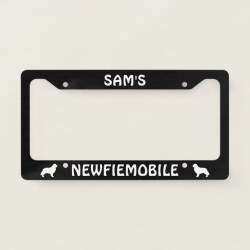 Newfiemobile Newfoundland Dog Silhouettes Custom License Plate Frame