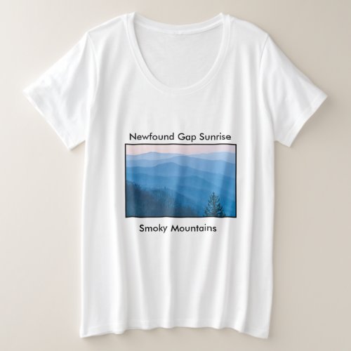 Newfound Gap Smoky Mountain Sunrise Photo Souvenir Plus Size T_Shirt