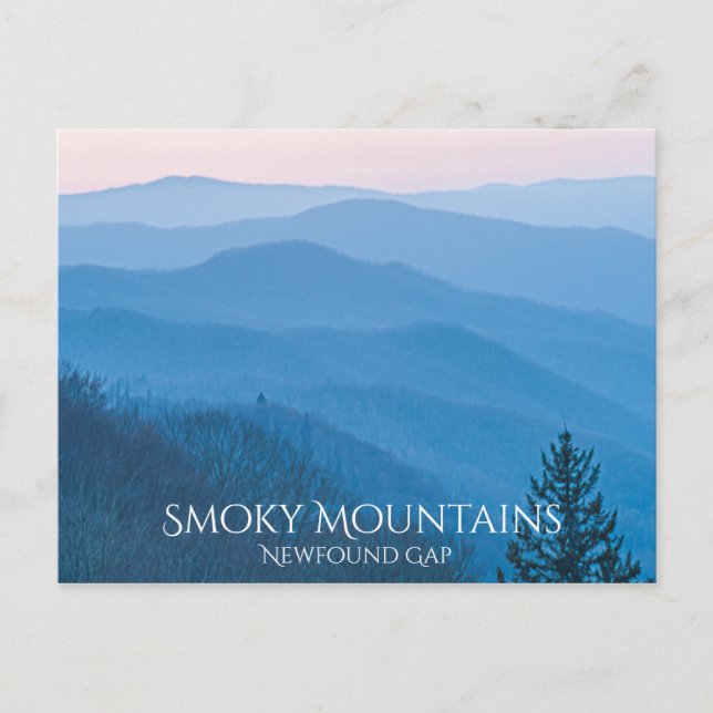 Newfound Gap Smoky Mountain Sunrise Photography Postcard (Front)