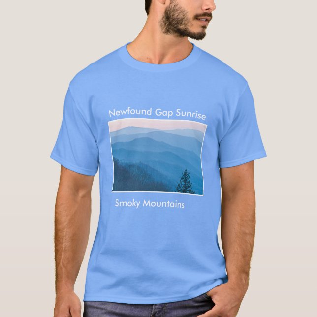 Newfound Gap Smoky Mountain Sunrise Photography T-Shirt (Front)