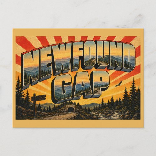 Newfound Gap TN Mountain Pass Forest Art Postcard