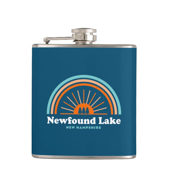 Newfound Lake New Hampshire Rainbow Flask (Front)