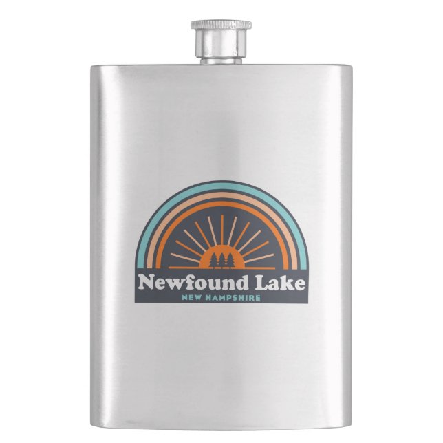 Newfound Lake New Hampshire Rainbow Flask (Front)