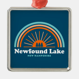 Newfound Lake New Hampshire Rainbow Metal Ornament