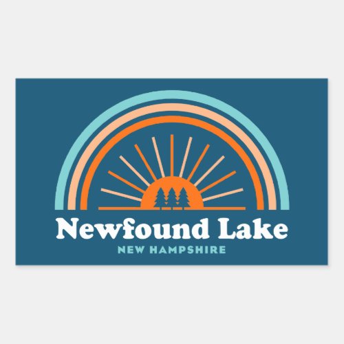 Newfound Lake New Hampshire Rainbow Rectangular Sticker