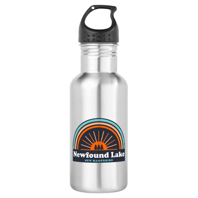 Newfound Lake New Hampshire Rainbow Stainless Steel Water Bottle (Front)