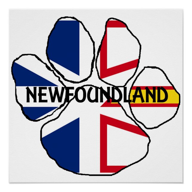 Newfoundland_and_Labrador flag name paw Poster (Front)