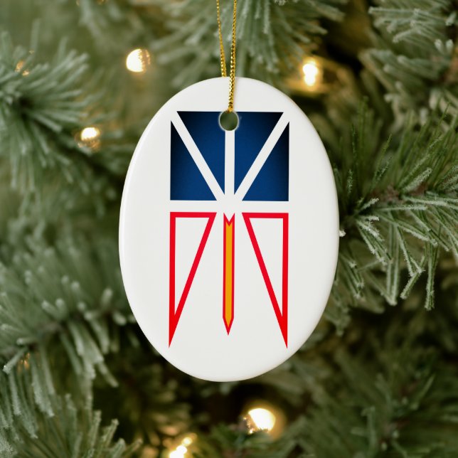 Newfoundland and Labrador flag (vertical) Ceramic Ornament (Tree)