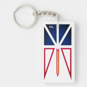 Newfoundland and Labrador flag (vertical) Keychain