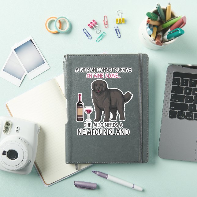 Newfoundland and wine Funny dog  Sticker (iPad Cover)