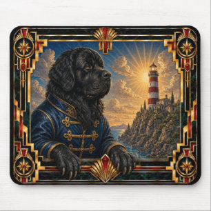 Newfoundland, Art Deco Dog Mouse Pad