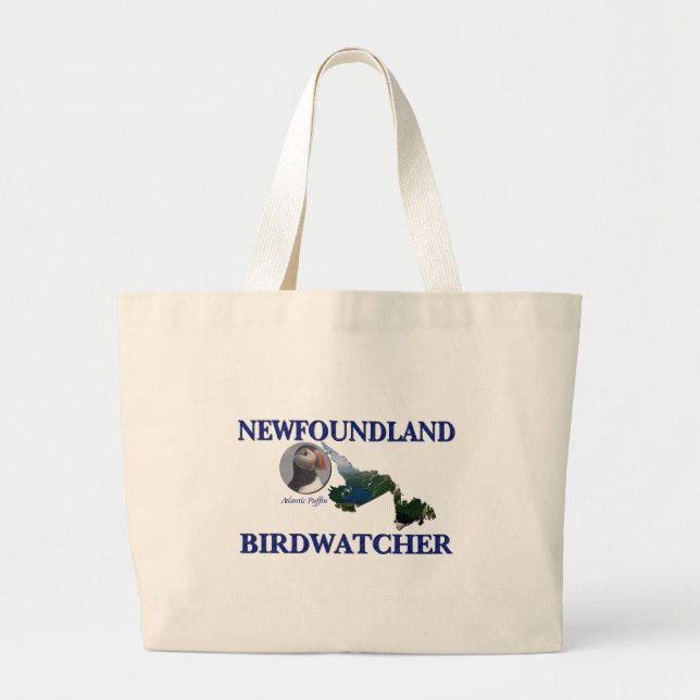 Newfoundland Birdwatcher Large Tote Bag (Front)