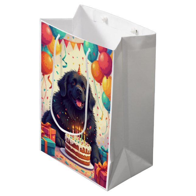 Newfoundland Birthday Celebration Medium Gift Bag (Front Angled)