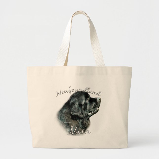 Newfoundland (blk) Mom 2 Large Tote Bag (Front)
