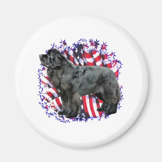 Newfoundland (blk) Patriot Magnet (Front)
