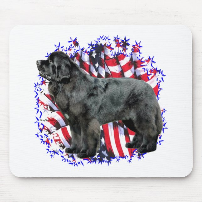 Newfoundland (blk) Patriot Mouse Pad (Front)