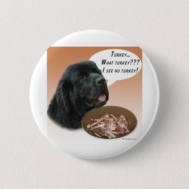 Newfoundland (blk) Turkey Pinback Button (Front)