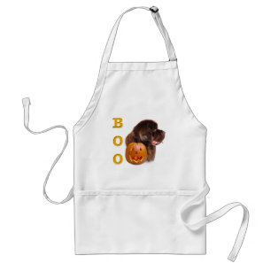 Newfoundland Brown Halloween BOO Adult Apron