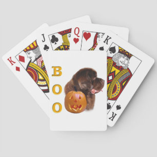 Newfoundland Brown Halloween BOO Poker Cards