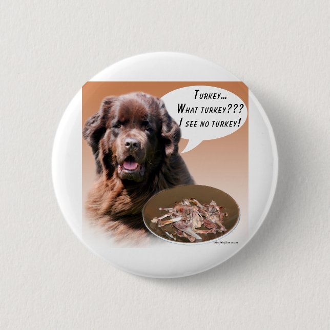 Newfoundland (brown) Turkey Pinback Button (Front)