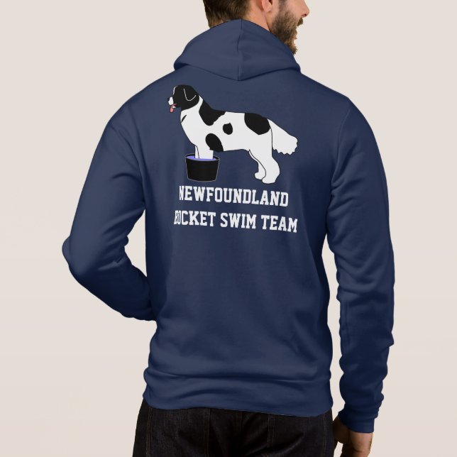 Newfoundland Bucket Swim Team Jacket (Landseer) Hoodie (Back)