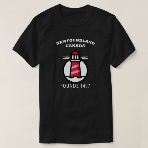 Newfoundland Canada founde 1497 Lighthouse T_Shirt