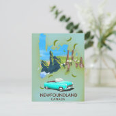 Newfoundland Canada map travel poster (Standing Front)