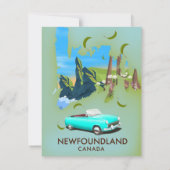 Newfoundland Canada map travel poster (Back)