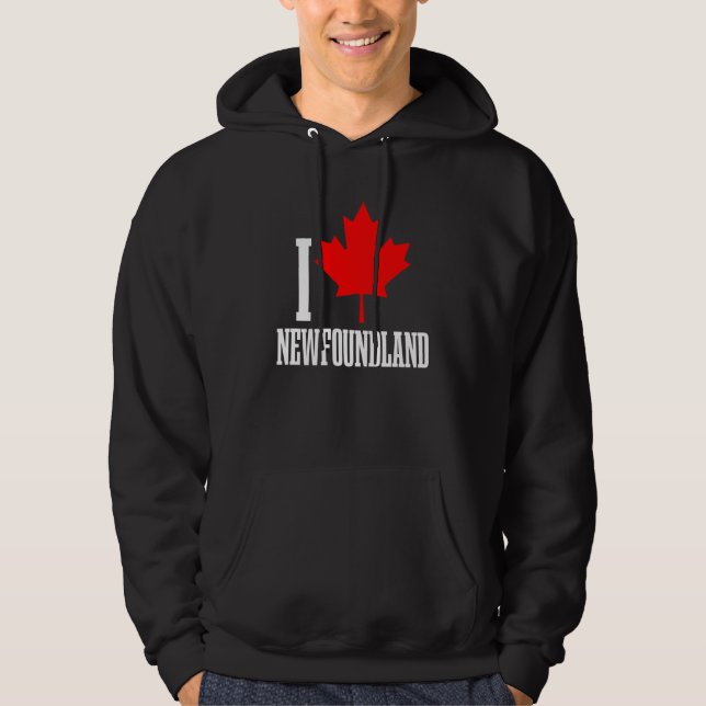 Newfoundland Canada Maple Leaf Canadian Flag Pride Hoodie (Front)