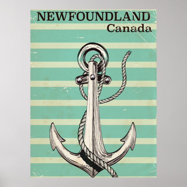 Newfoundland Canadian vintage nautical Poster (Front)