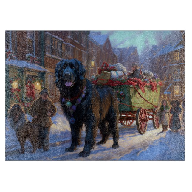 Newfoundland Christmas Festive Season Cutting Board (Front)