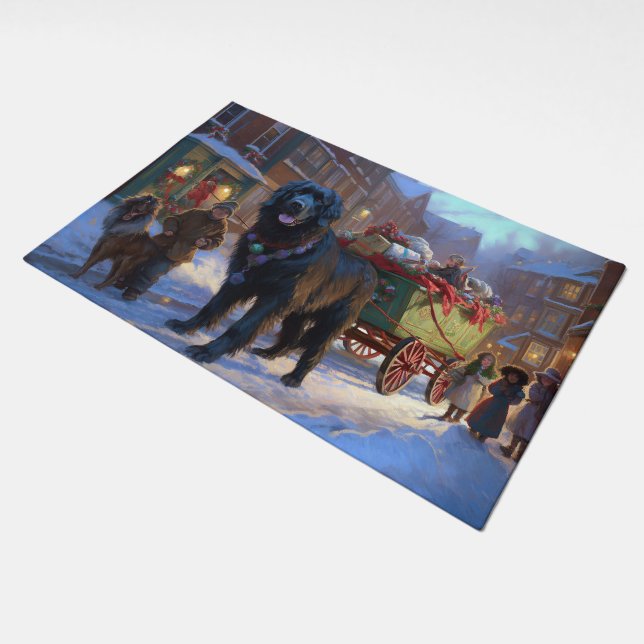 Newfoundland Christmas Festive Season Doormat (Angled)
