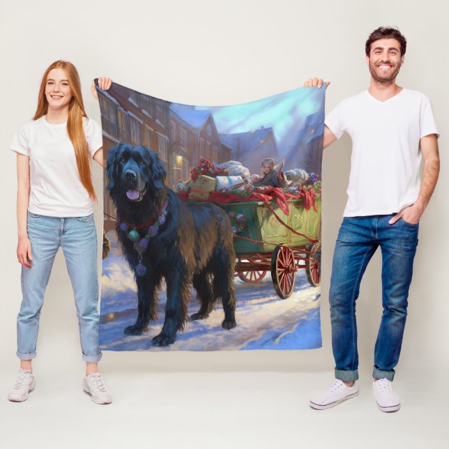 Newfoundland Christmas Festive Season Fleece Blanket (In Situ)