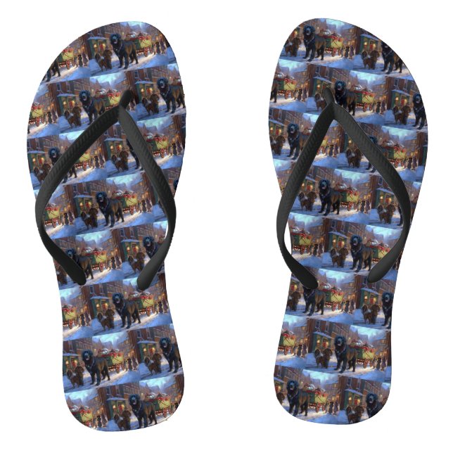 Newfoundland Christmas Festive Season Flip Flops (Footbed)