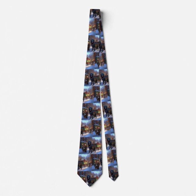 Newfoundland Christmas Festive Season Neck Tie (Front)
