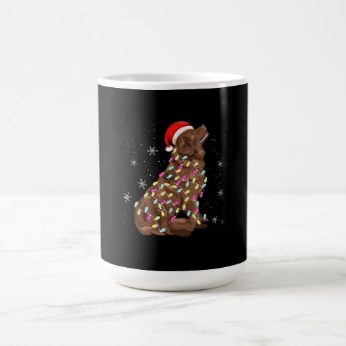 Newfoundland christmas light gift funny dog lover coffee mug