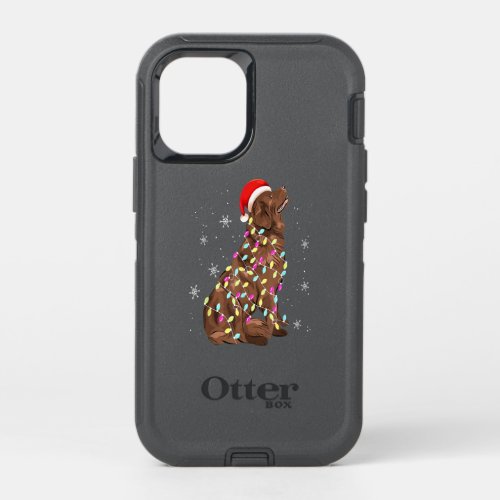 Newfoundland Christmas Light Gift Funny Dog Lover OtterBox Defender iPhone 12 Mini Case