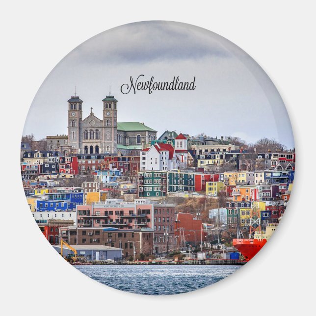 Newfoundland, cityscape photograph magnet (Front)
