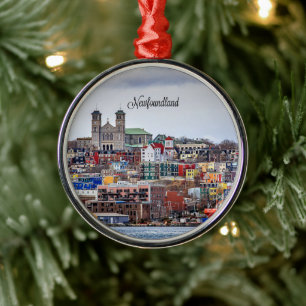 Newfoundland, cityscape photograph, metal ornament